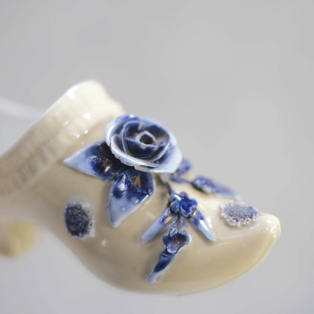 ヴィンテージ ポーセリンシューズトリンケット フランス 小さな陶器の靴 置物6