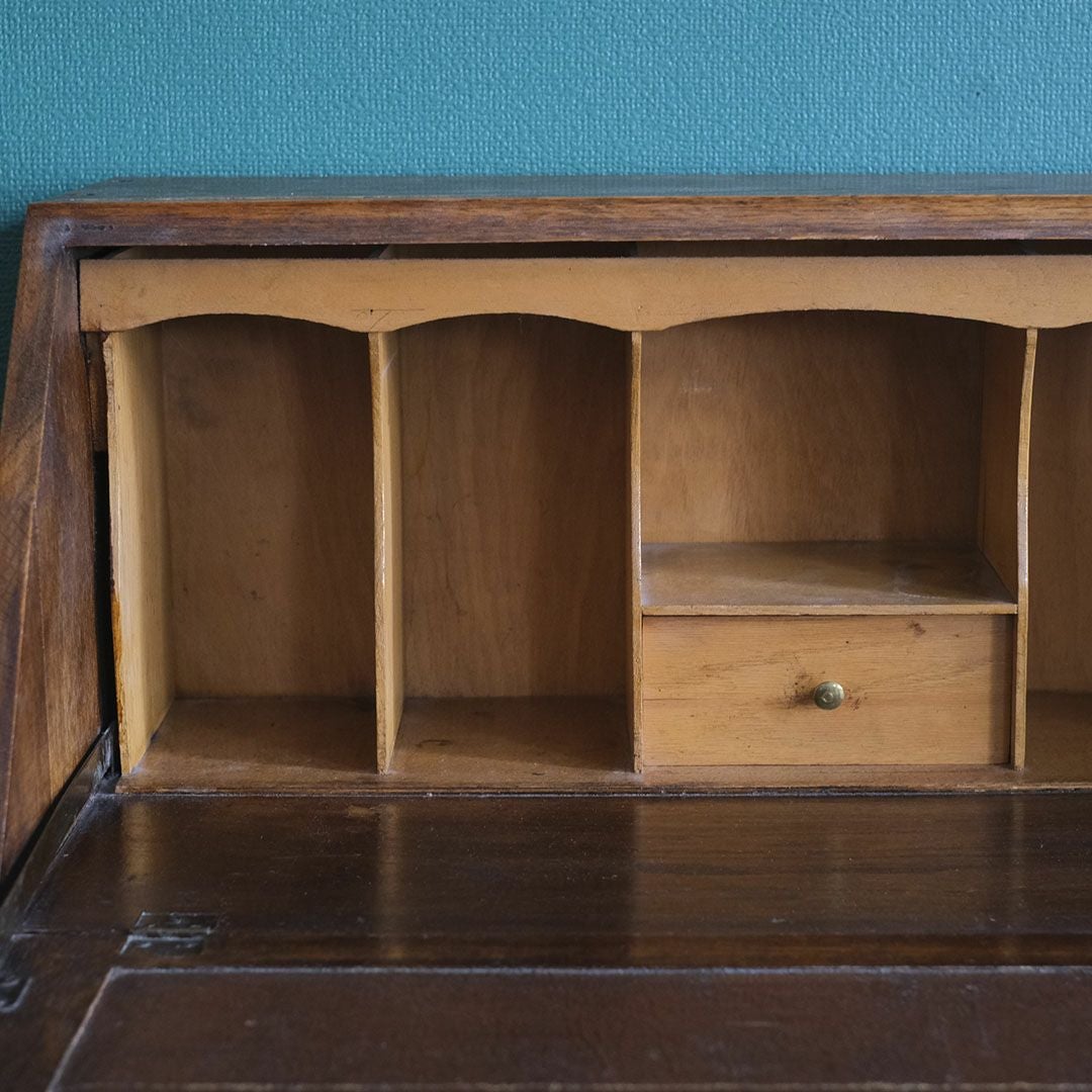 アンティーク ビューローブックケースD イギリス 本棚付きデスク/アンティーク家具