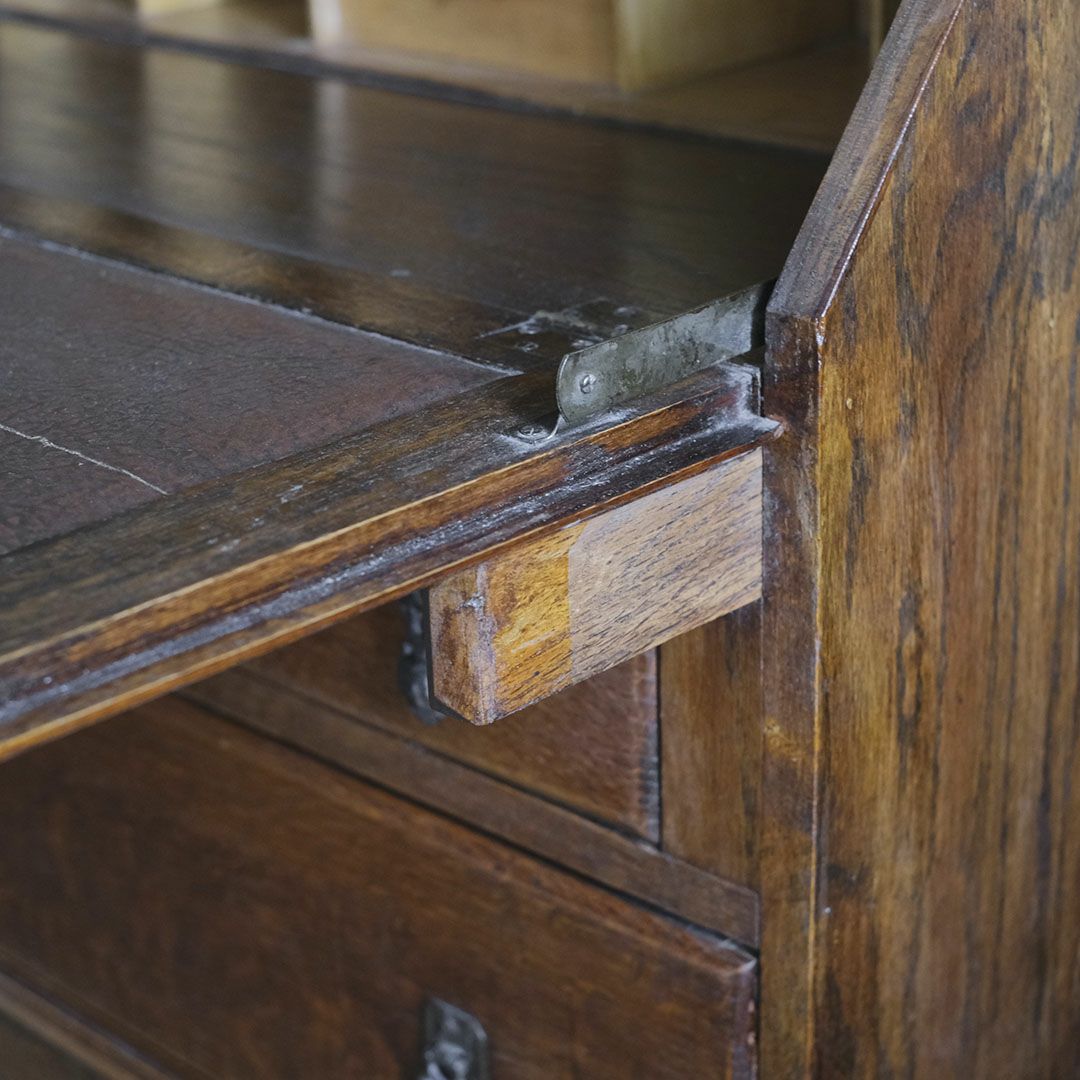 アンティーク ビューローブックケースD イギリス 本棚付きデスク/アンティーク家具