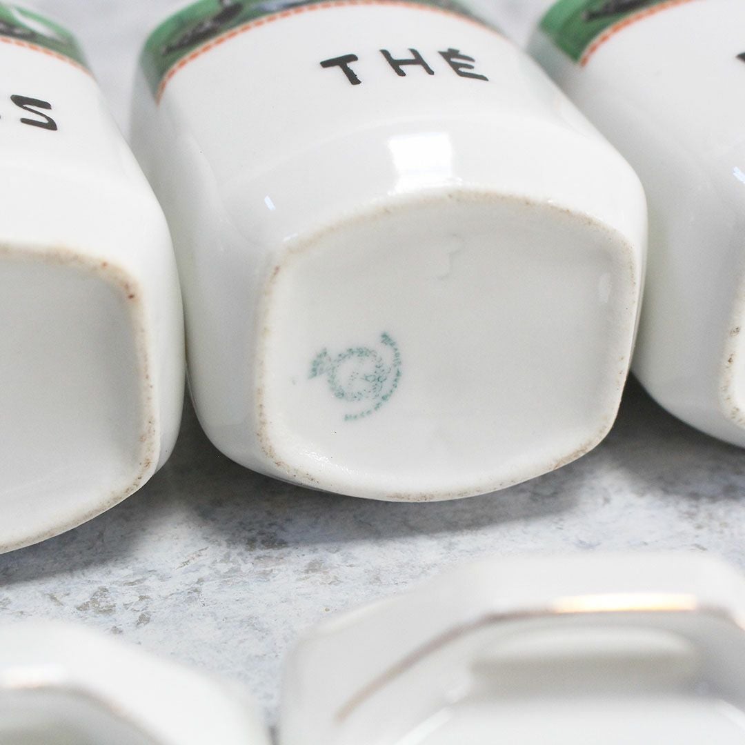 アンティーク キャニスターセット 鳥 チェコスロバキア 陶器