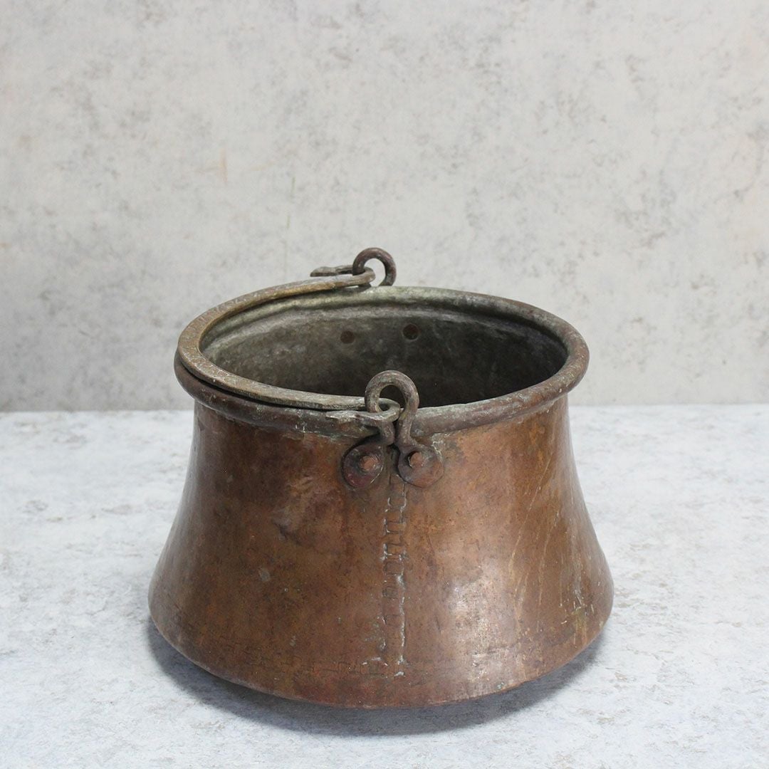 アンティーク 銅鍋 イギリス 19世紀 調理鍋 コールドロン