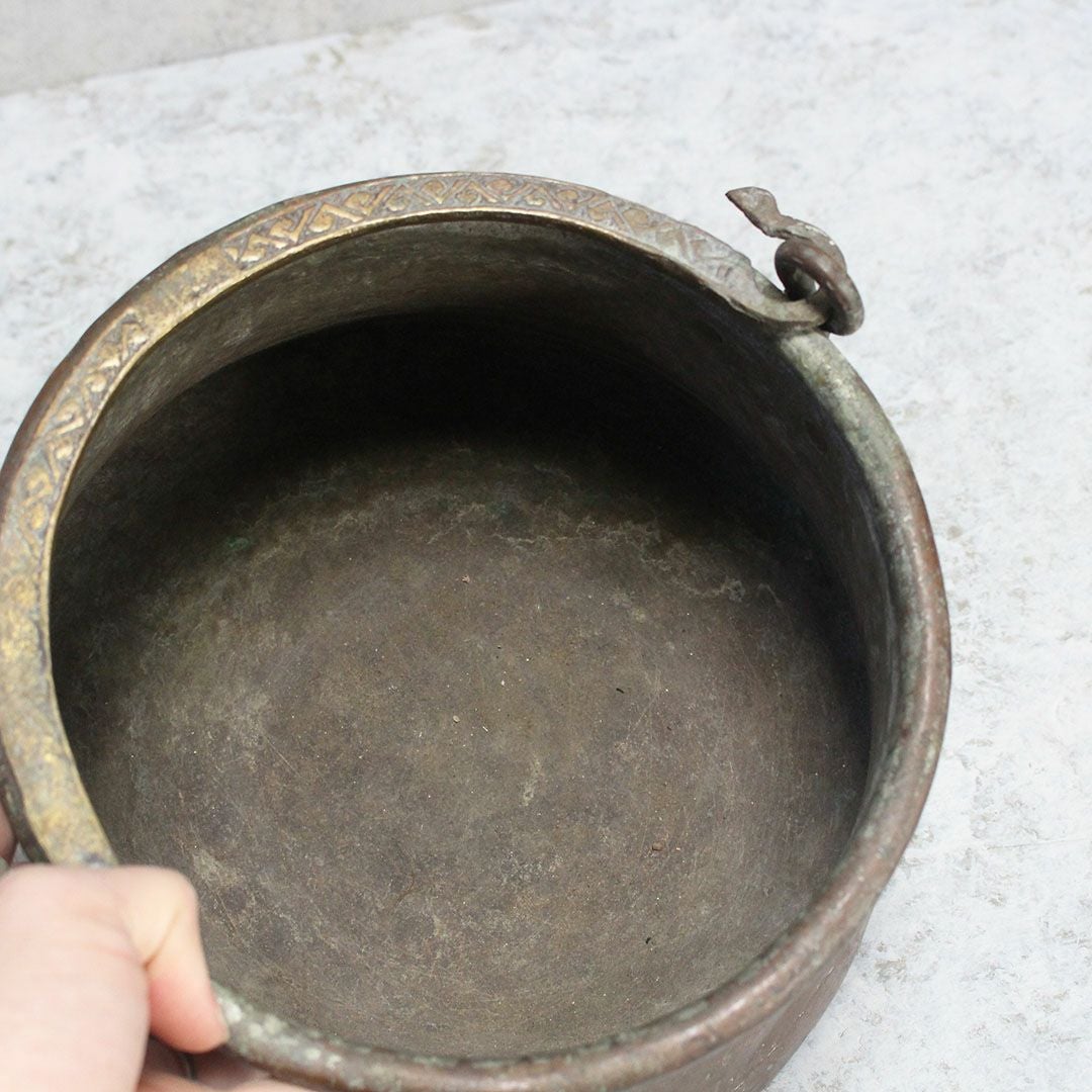 アンティーク 銅鍋 イギリス 19世紀 調理鍋 コールドロン