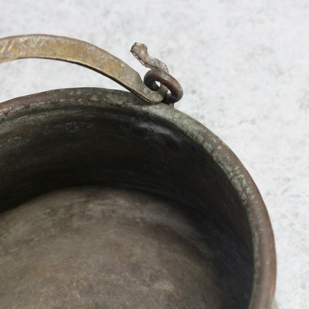 アンティーク 銅鍋 イギリス 19世紀 調理鍋 コールドロン