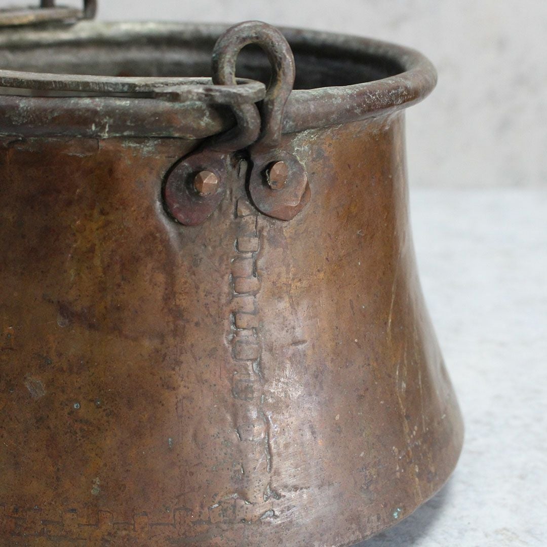 アンティーク 銅鍋 イギリス 19世紀 調理鍋 コールドロン