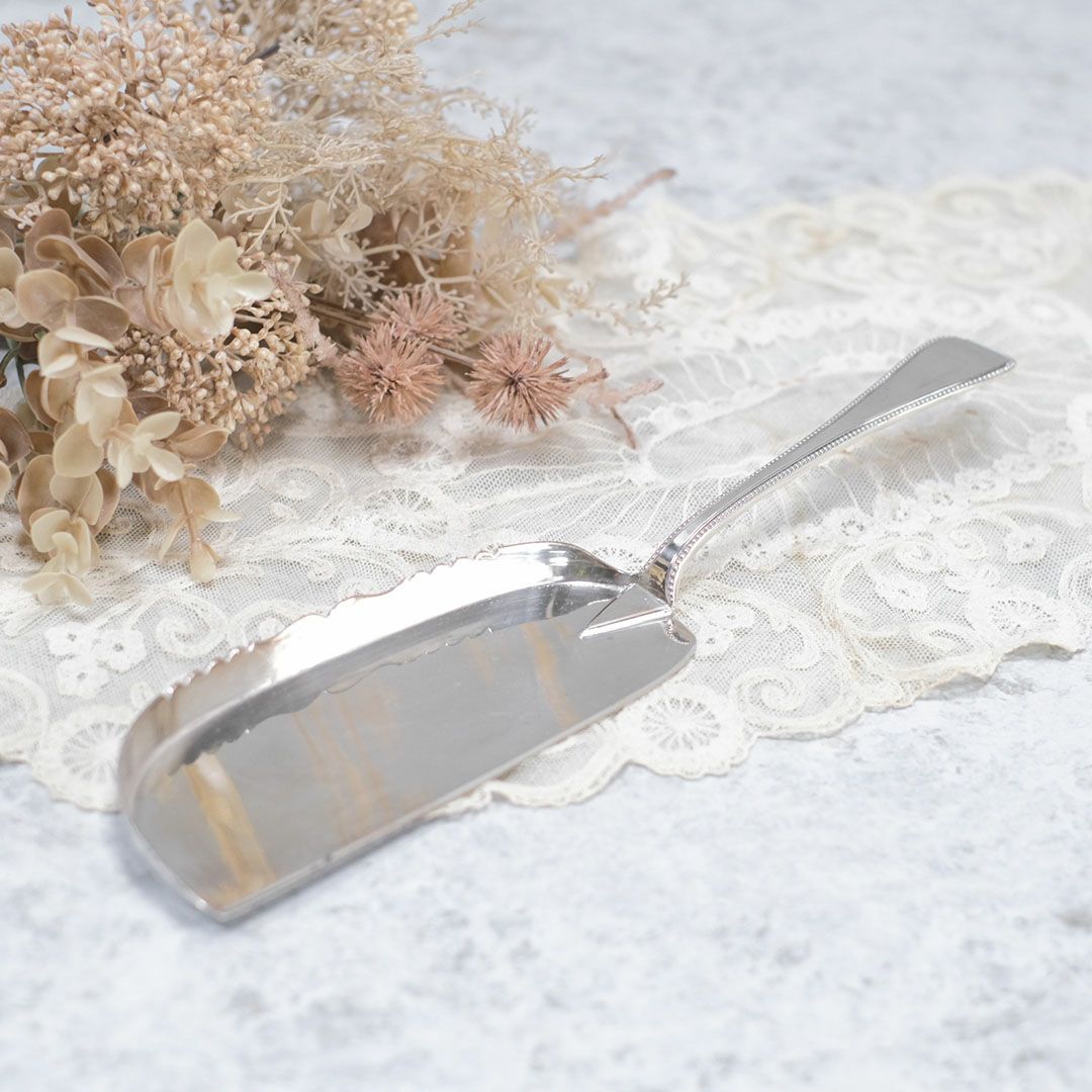 アンティーククラムスクープ イギリス シルバープレート製パンくずとり