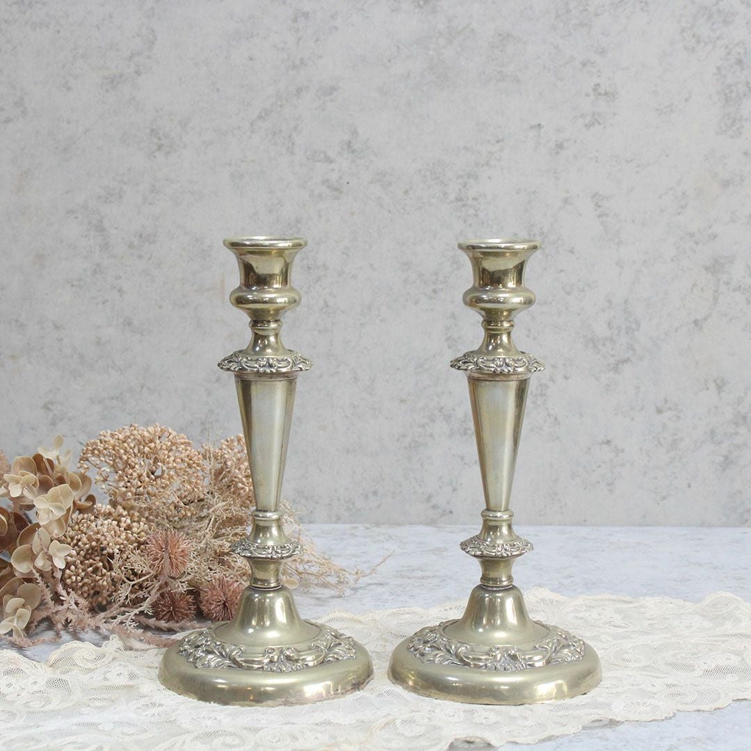 アンティークキャンドルスタンド 燭台ペア イギリスの通販
