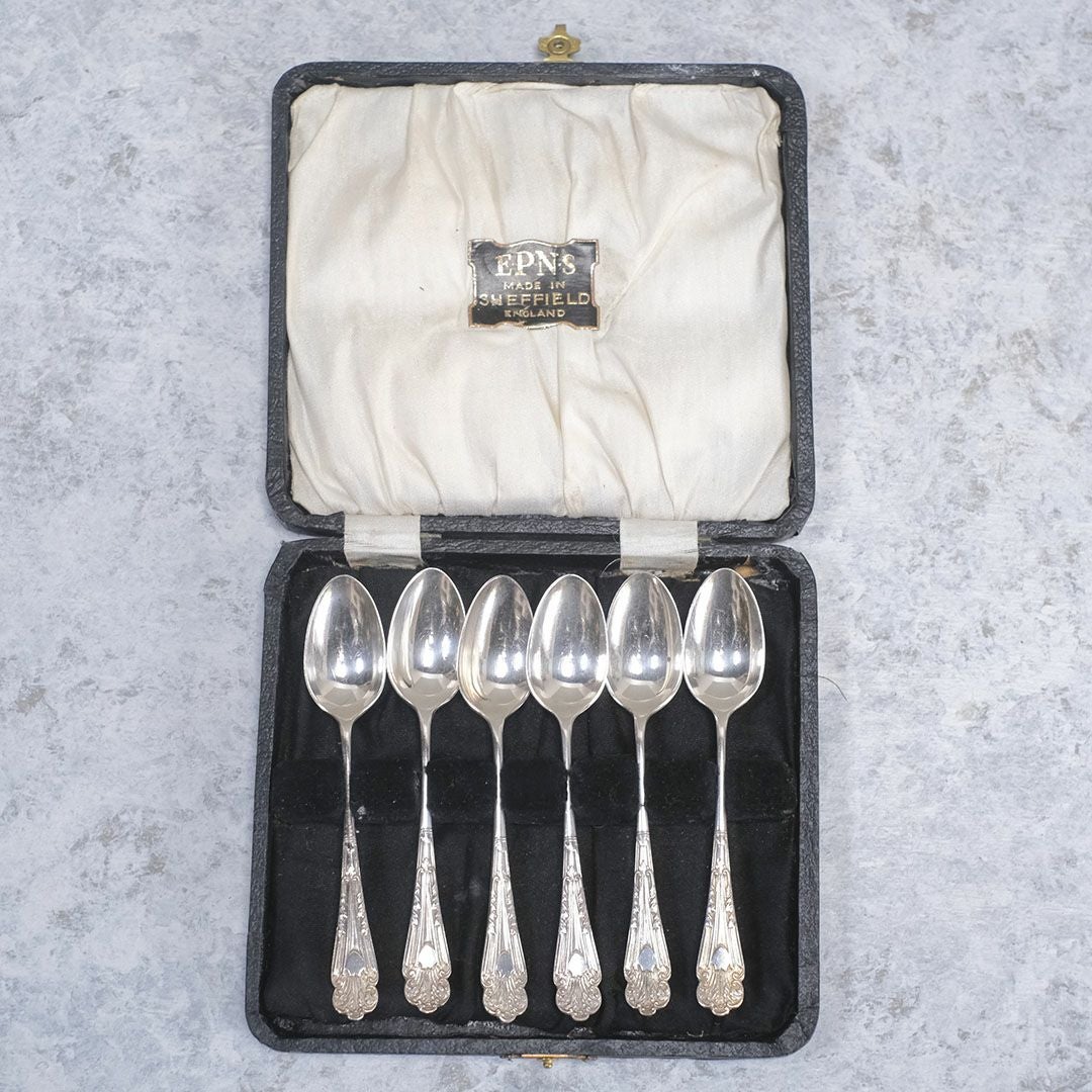 アンティーク コーヒースプーンセット ヴィクトリアン 専用箱付き