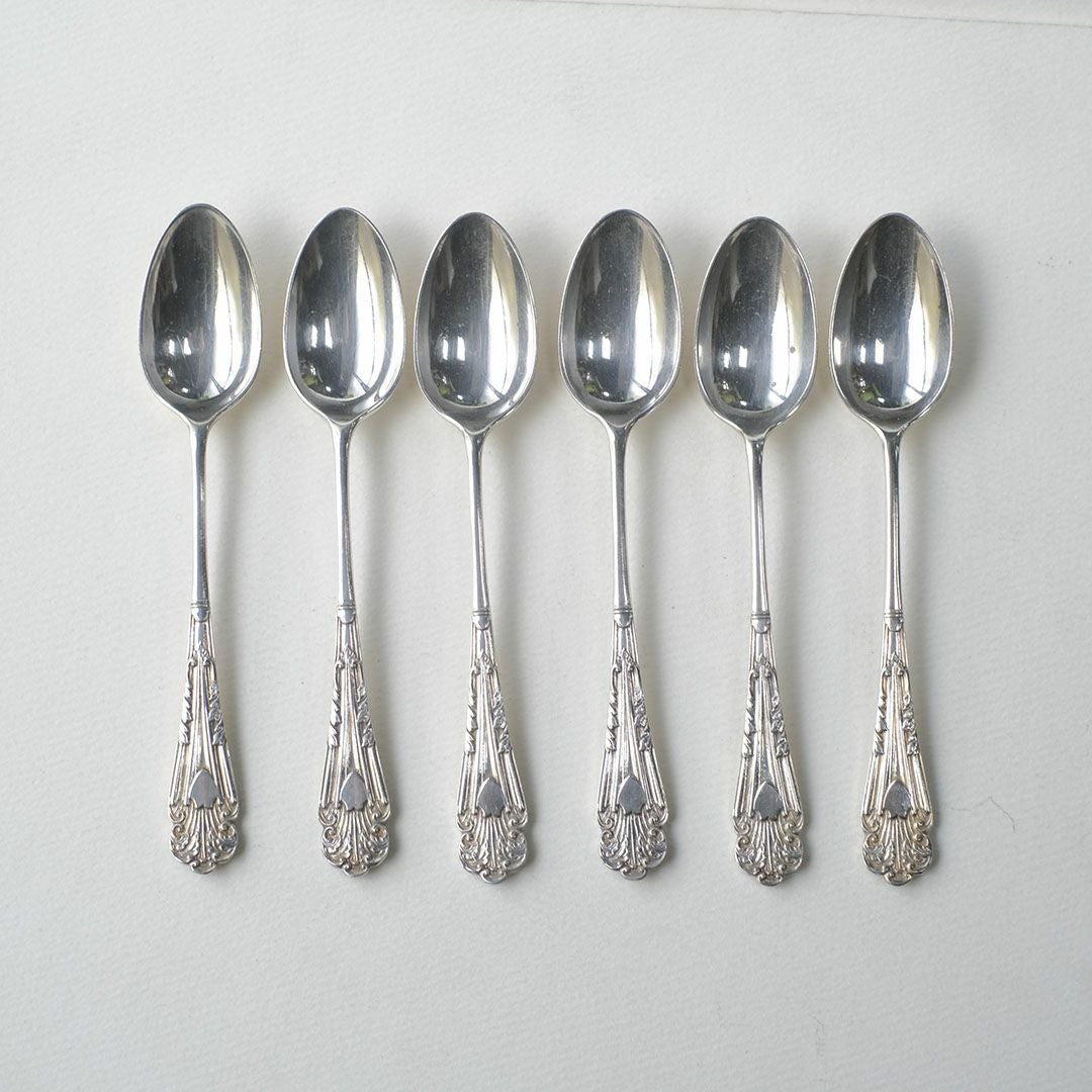 アンティーク コーヒースプーンセット ヴィクトリアン 専用箱付き シルバープレート イギリス