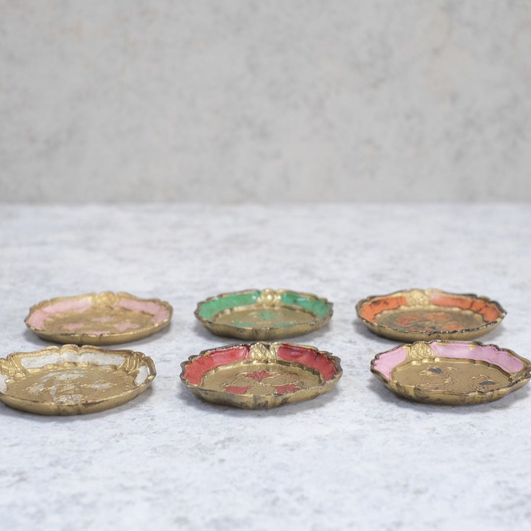 ヴィンテージフローレンタイン トレイコースター イタリア製の伝統工芸品3