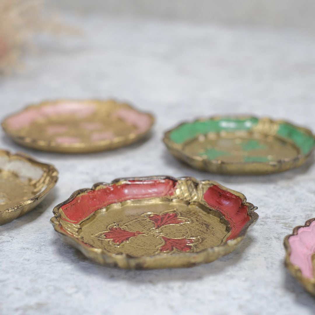 ヴィンテージフローレンタイン トレイコースター イタリア製の伝統工芸品5