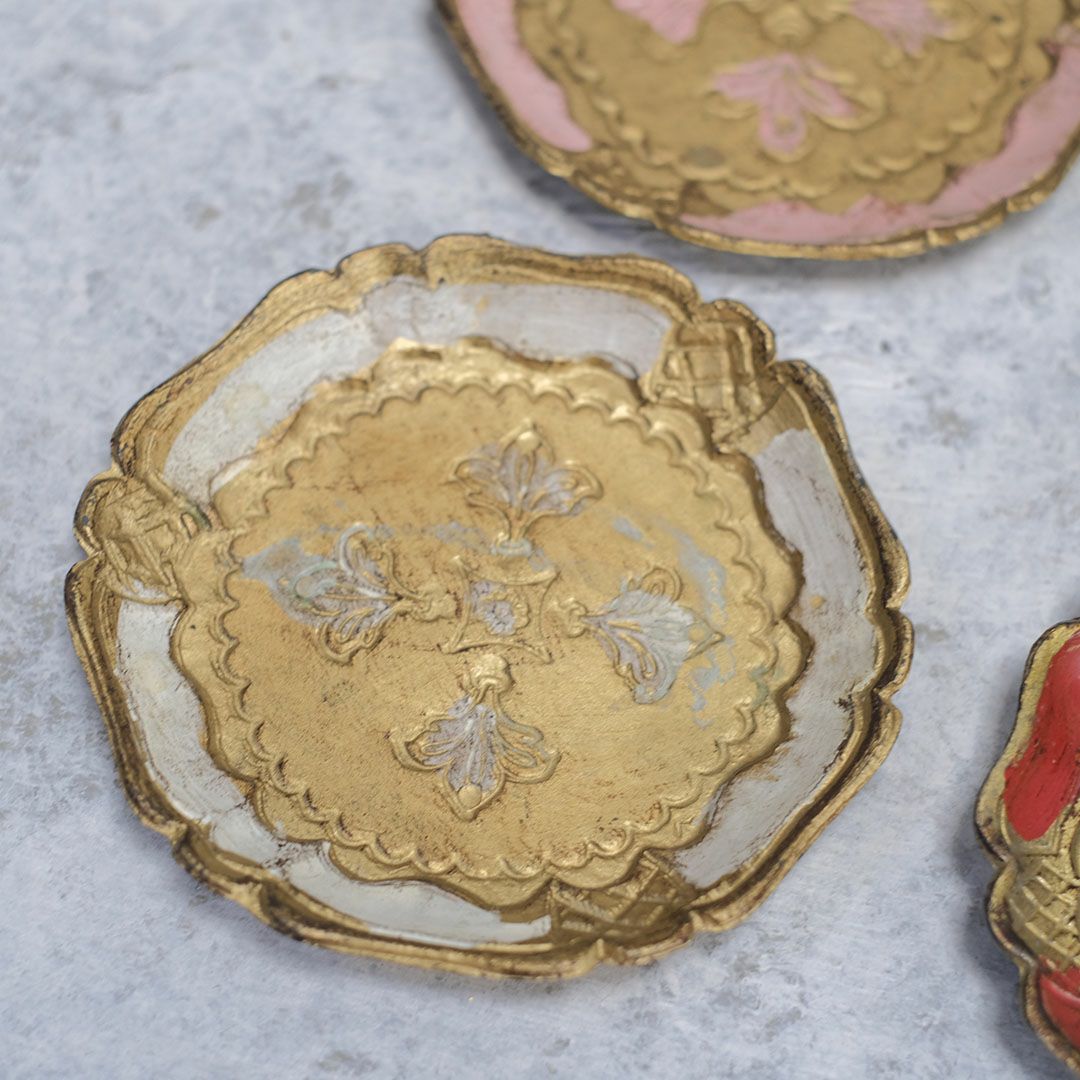 ヴィンテージフローレンタイン トレイコースター イタリア製の伝統工芸品9