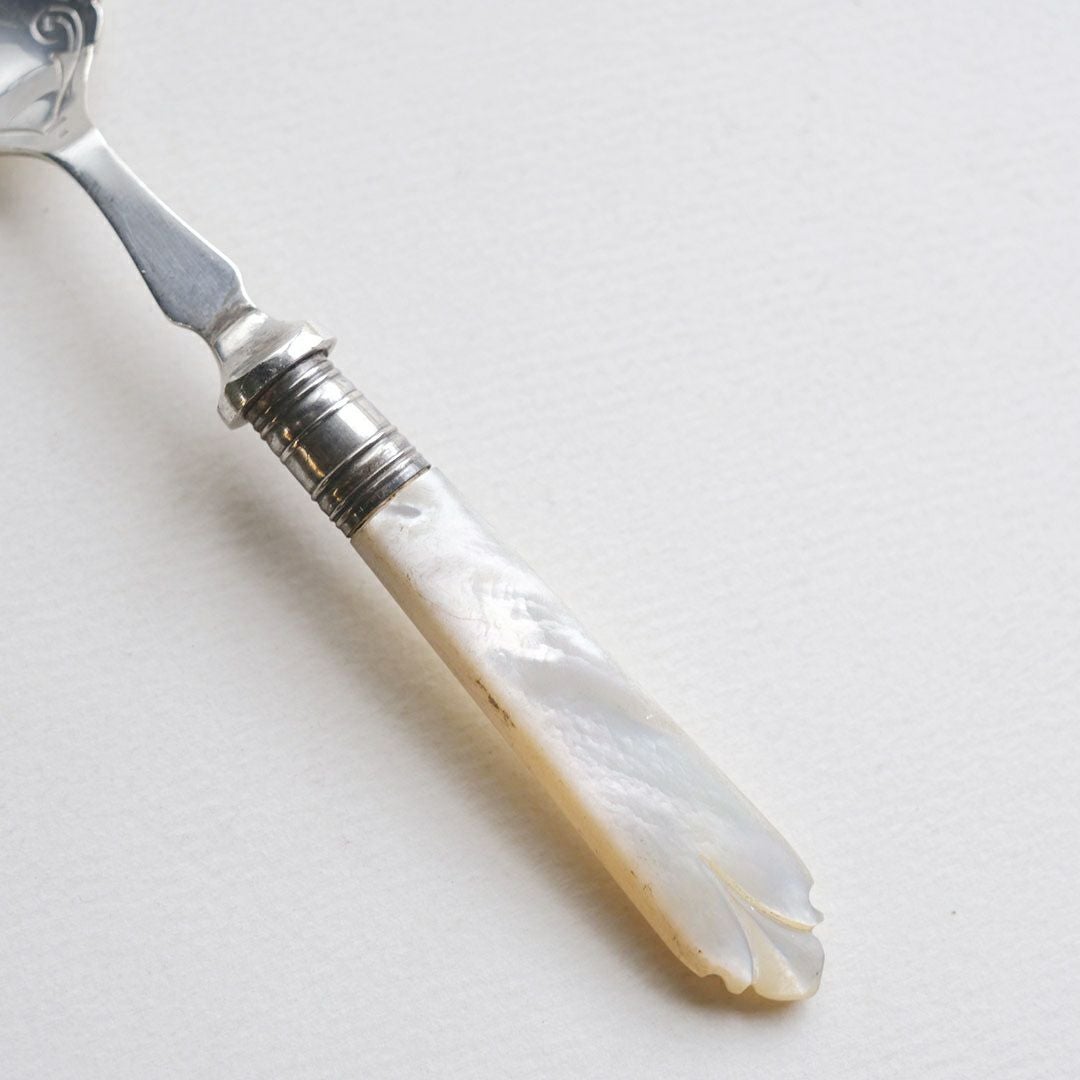 アンティーク マザーオブパール カトラリースプーン イギリス 見る角度によって美しく表情を変える白蝶貝6