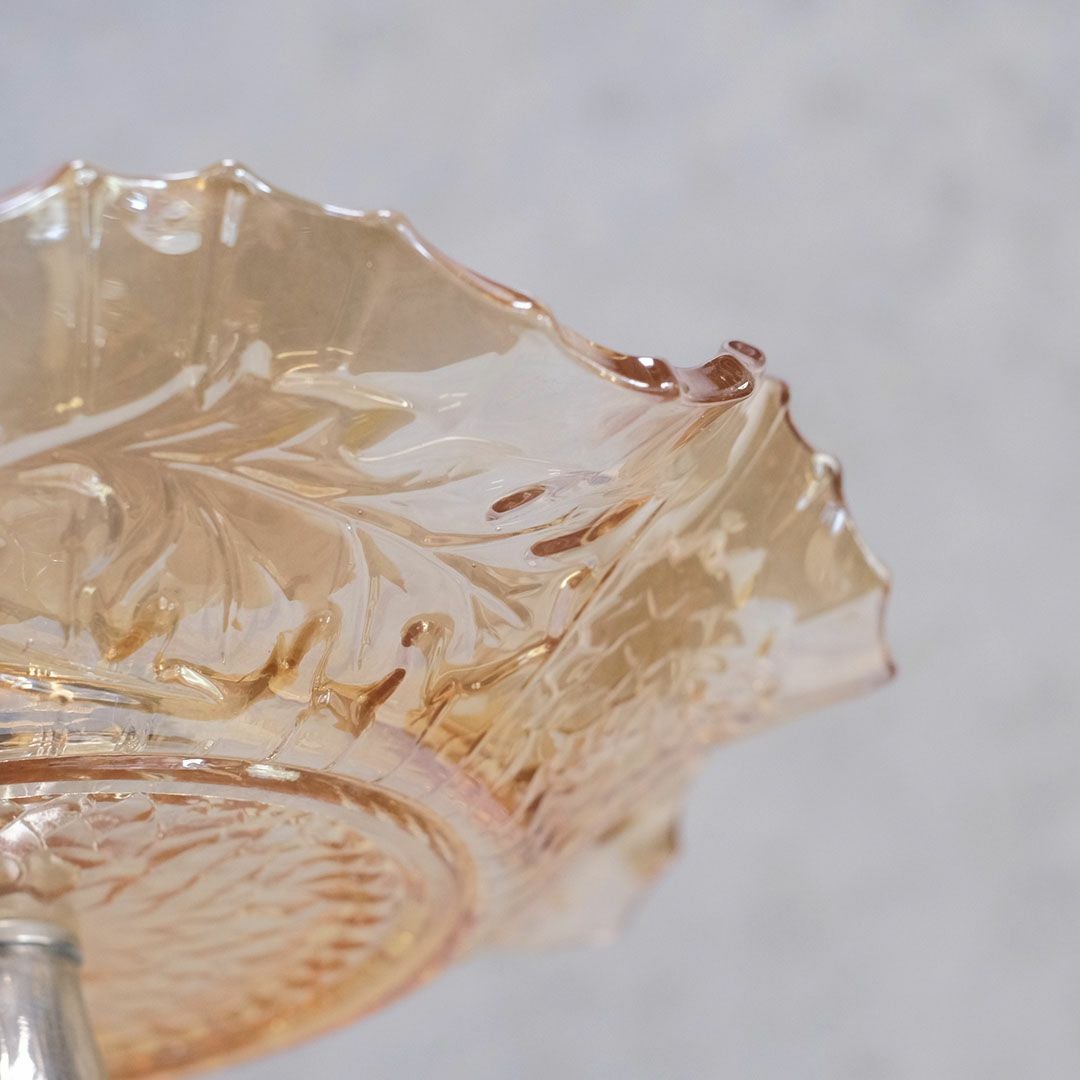 アンティークフルーツトレイ コンポート 脚付トレイ アンバー5