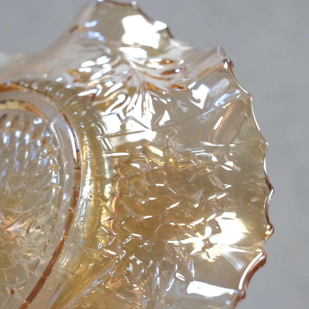 アンティークフルーツトレイ コンポート 脚付トレイ アンバー6