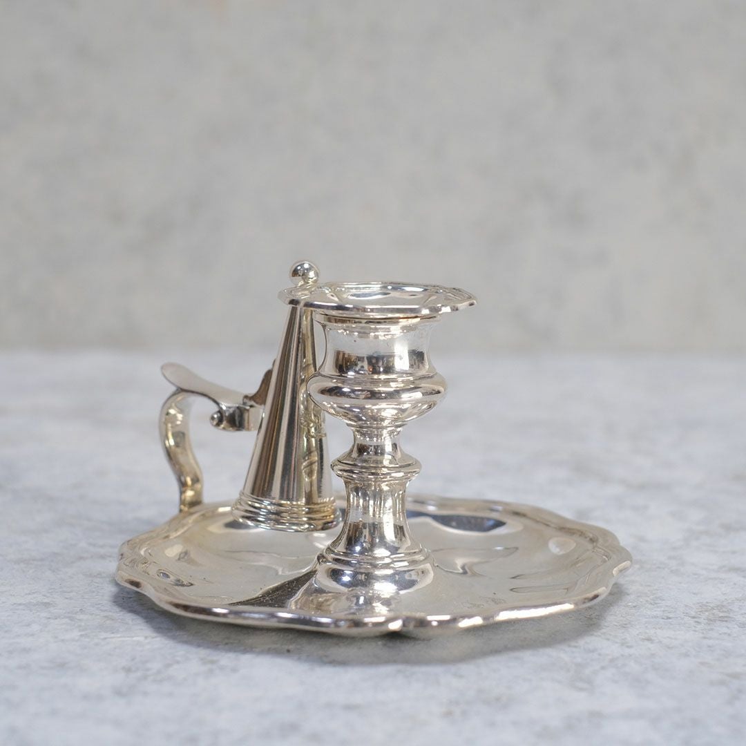 アンティーク チャンバースティック イギリス 手持ち燭台 キャンドルホルダー シルバープレート