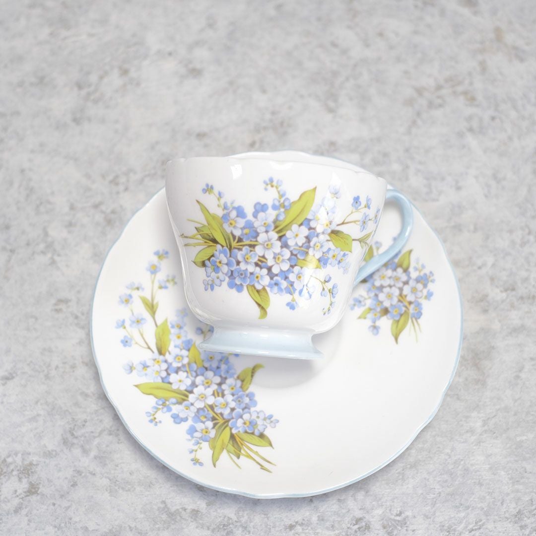 アンティークカップ＆ソーサ Shelley(シェリー)勿忘草 イギリス ティーカップトリオ/アンティーク食器2