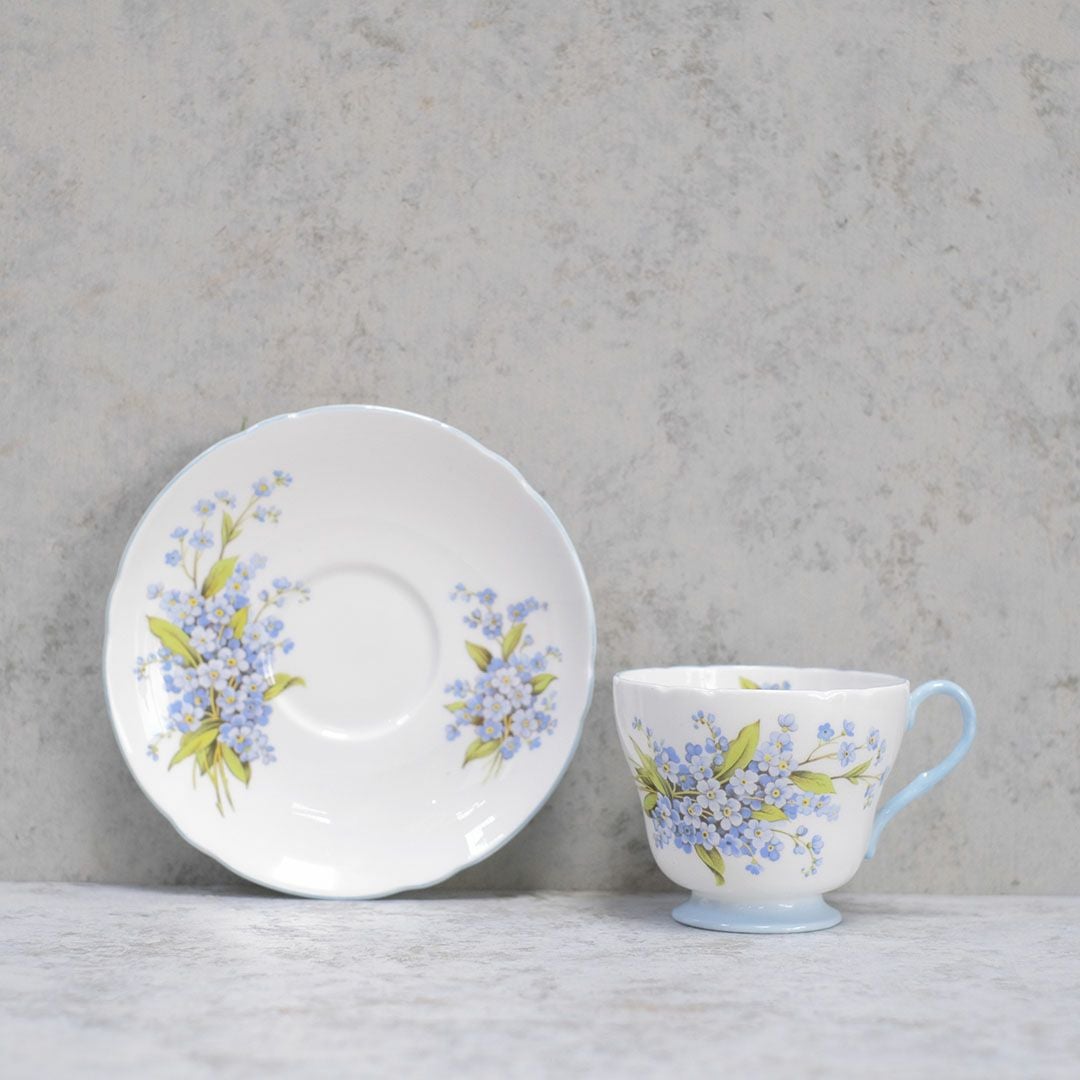 アンティークカップ＆ソーサ Shelley(シェリー)勿忘草 イギリス ティーカップトリオ/アンティーク食器4