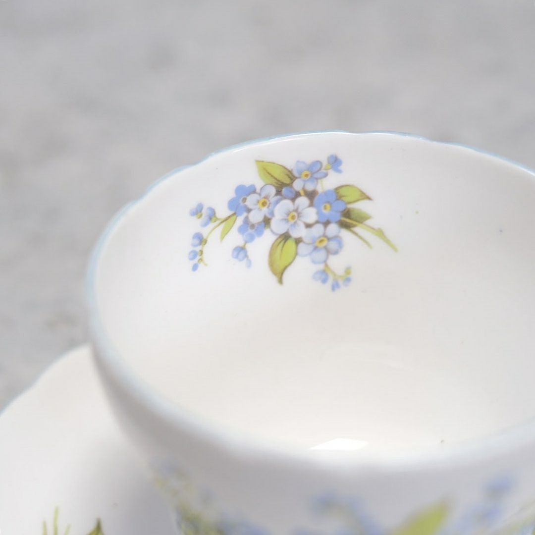 アンティークカップ＆ソーサ Shelley(シェリー)勿忘草 イギリス ティーカップトリオ/アンティーク食器6