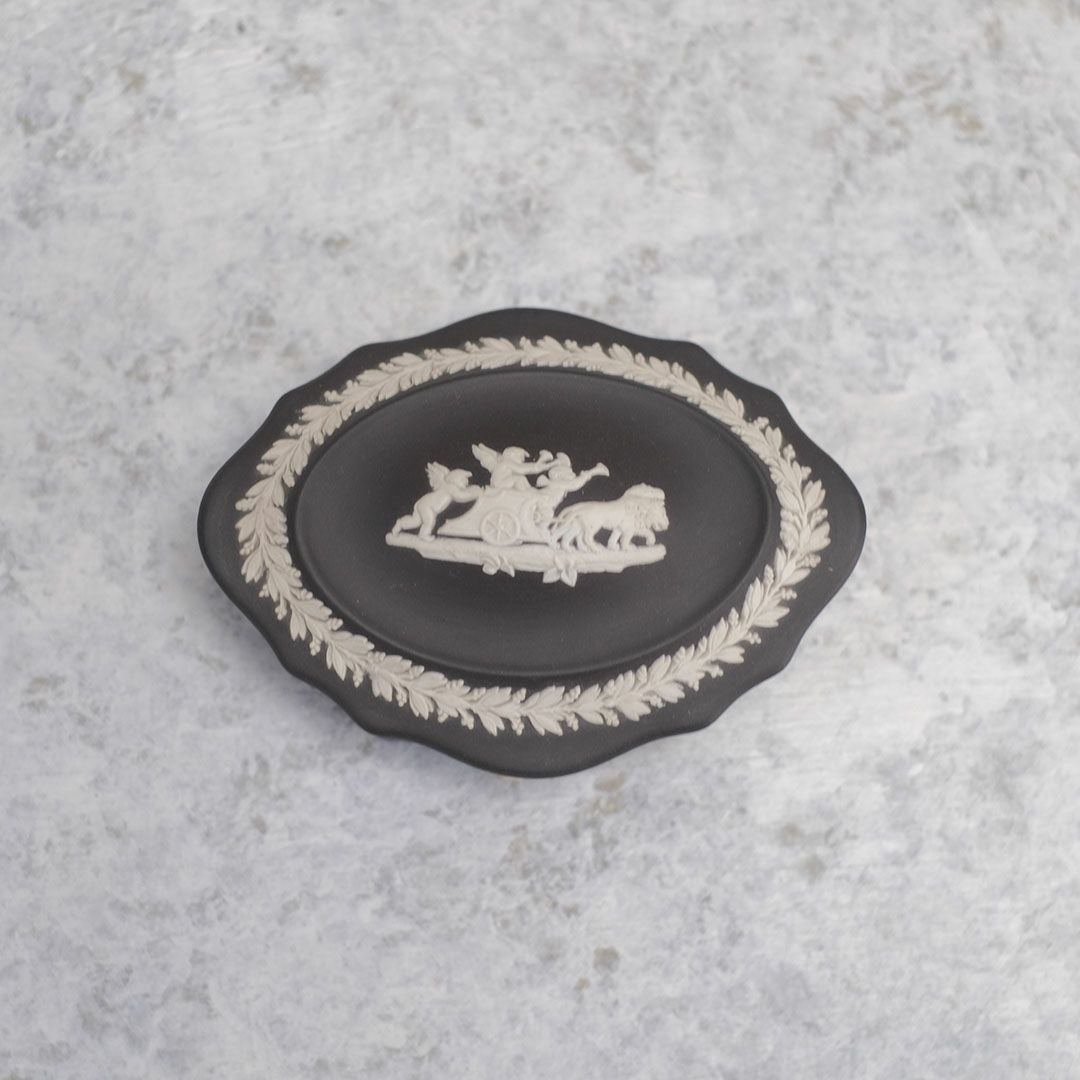 ヴィンテージ WEDGWOOD ウェッジウッド ジャスパー 小物入れ 貴重な黒5