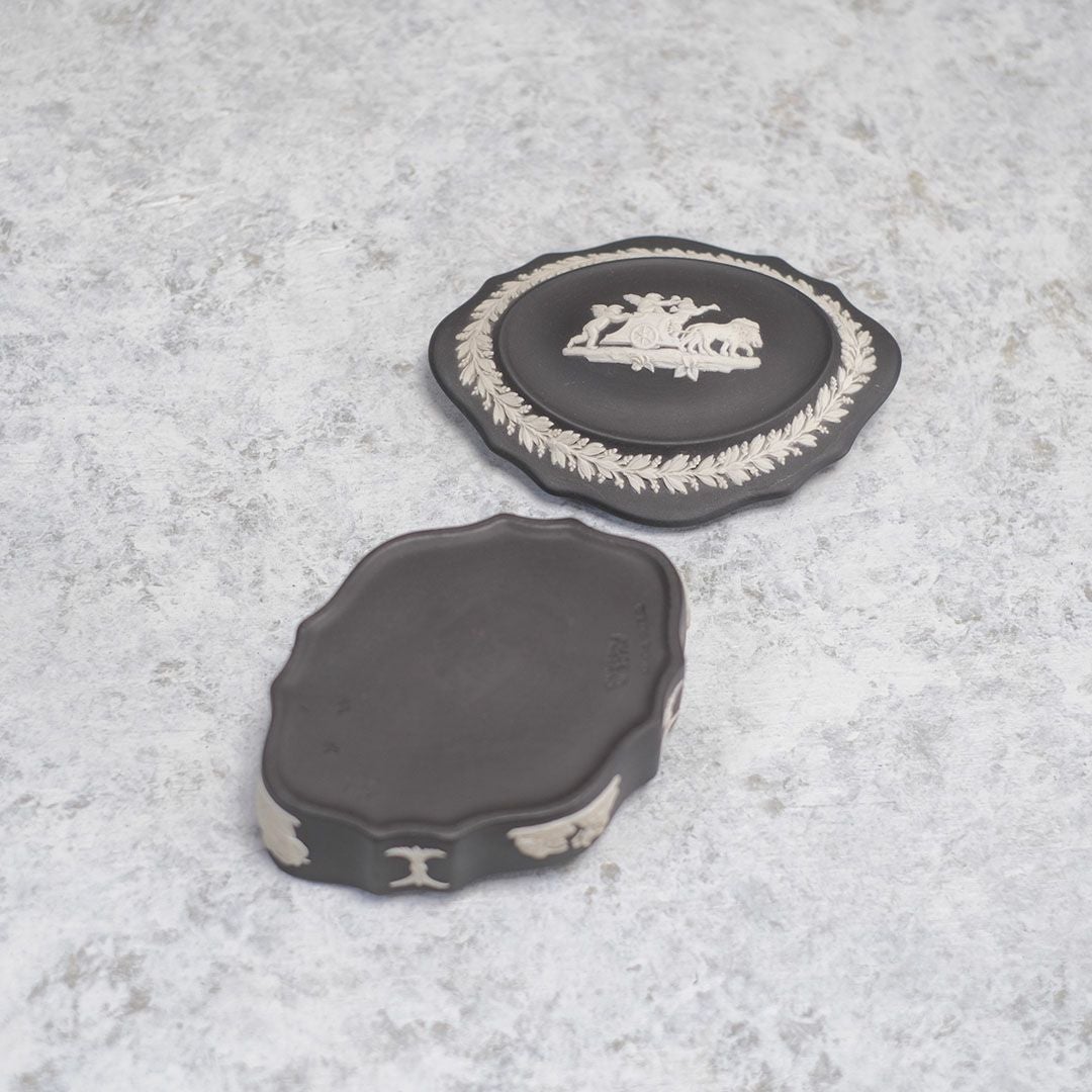 ヴィンテージ WEDGWOOD ウェッジウッド ジャスパー 小物入れ 貴重な黒7