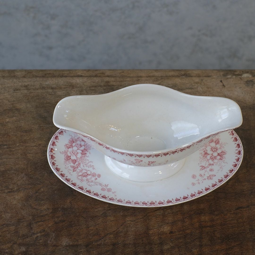 アンティークソーシエール ピンク フランス グレービーボート アンティーク食器2