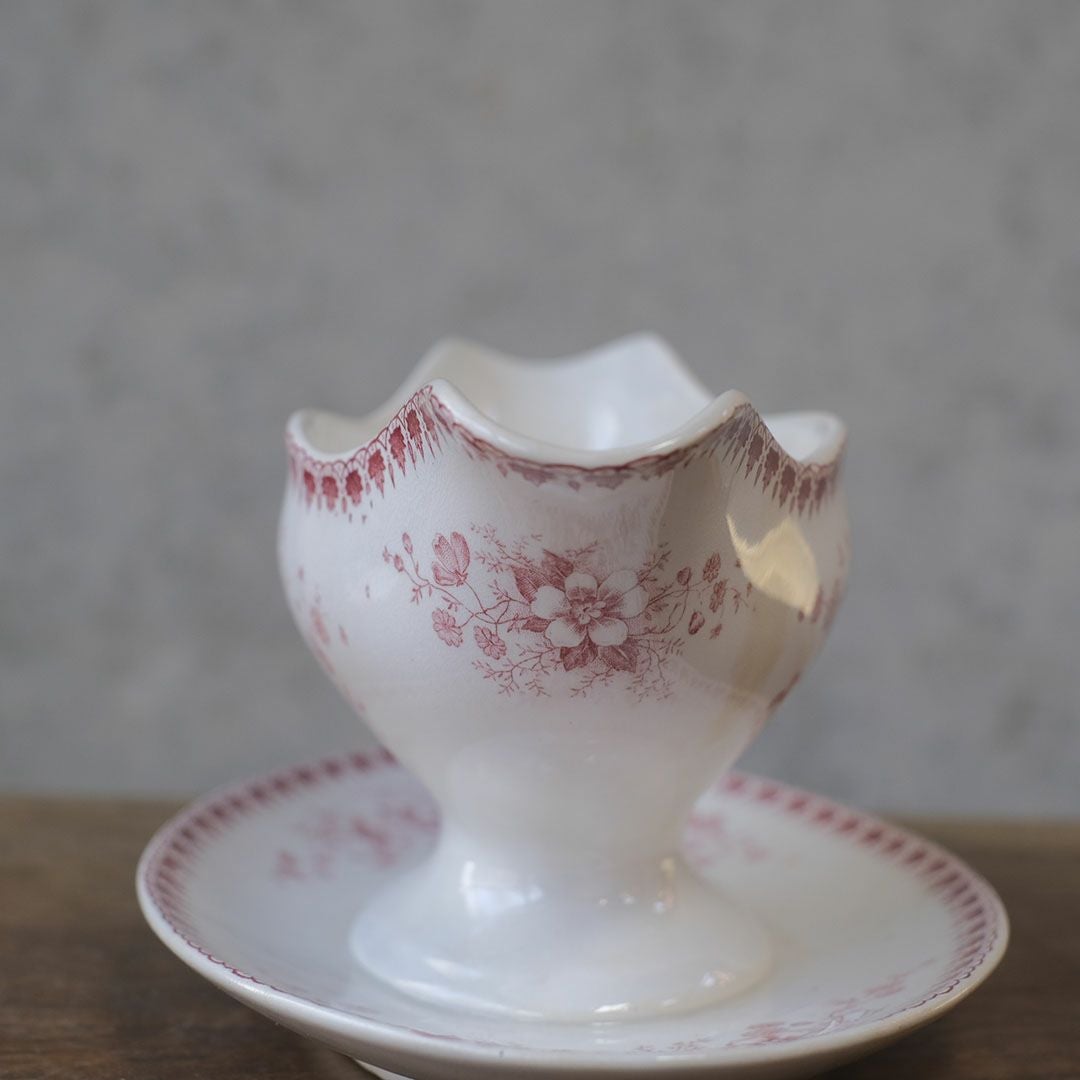 アンティークソーシエール ピンク フランス グレービーボート アンティーク食器3