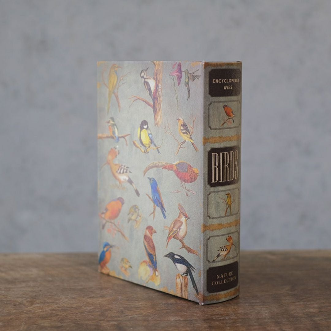 かわいいブックボックス 鳥図鑑 アンティーク洋書風小物入れ