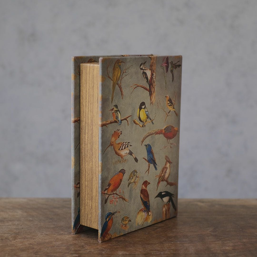 かわいいブックボックス 鳥図鑑 アンティーク洋書風小物入れ