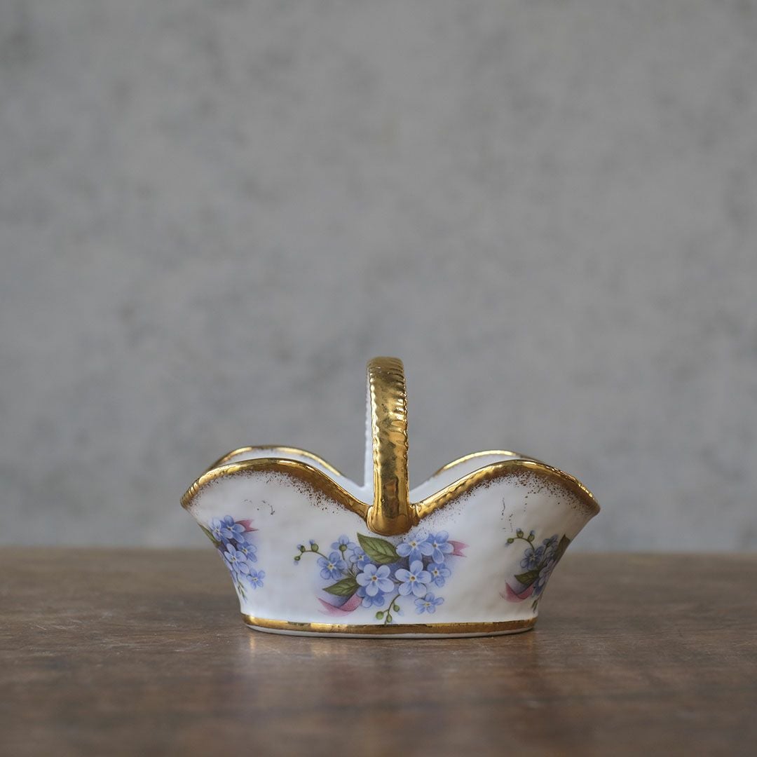 ヴィンテージ小物入れ 籠 イギリス 陶器ミニバスケット