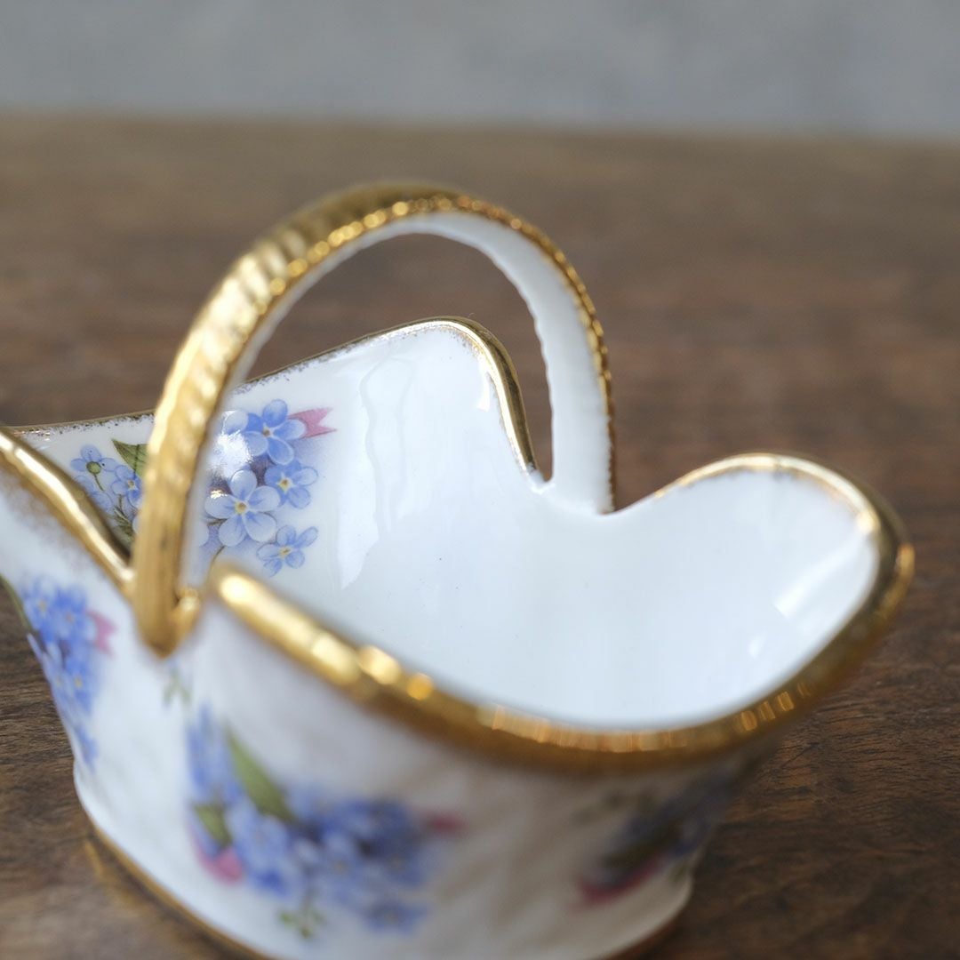 ヴィンテージ小物入れ 籠 イギリス 陶器ミニバスケット