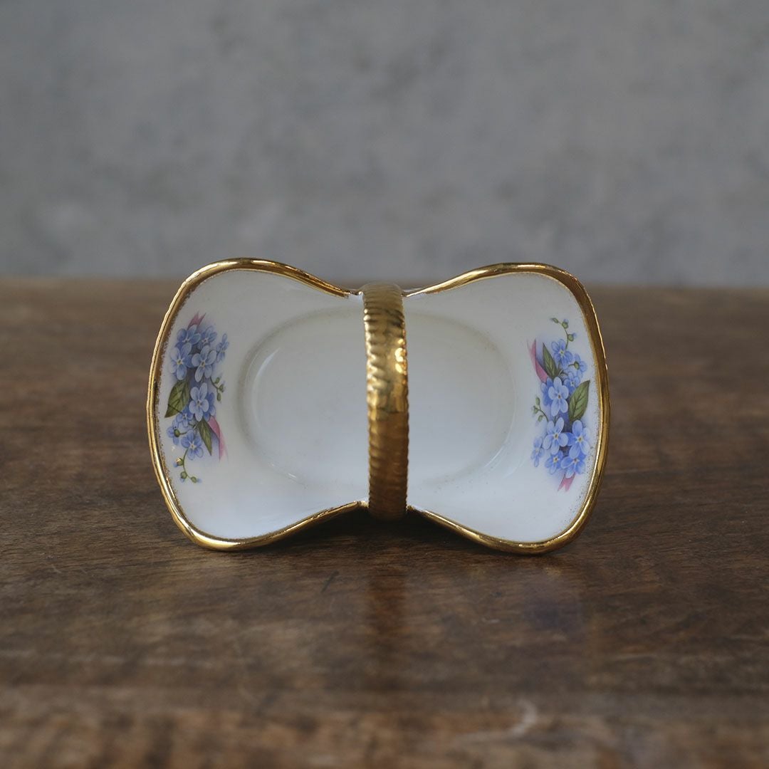 ヴィンテージ小物入れ 籠 イギリス 陶器ミニバスケット