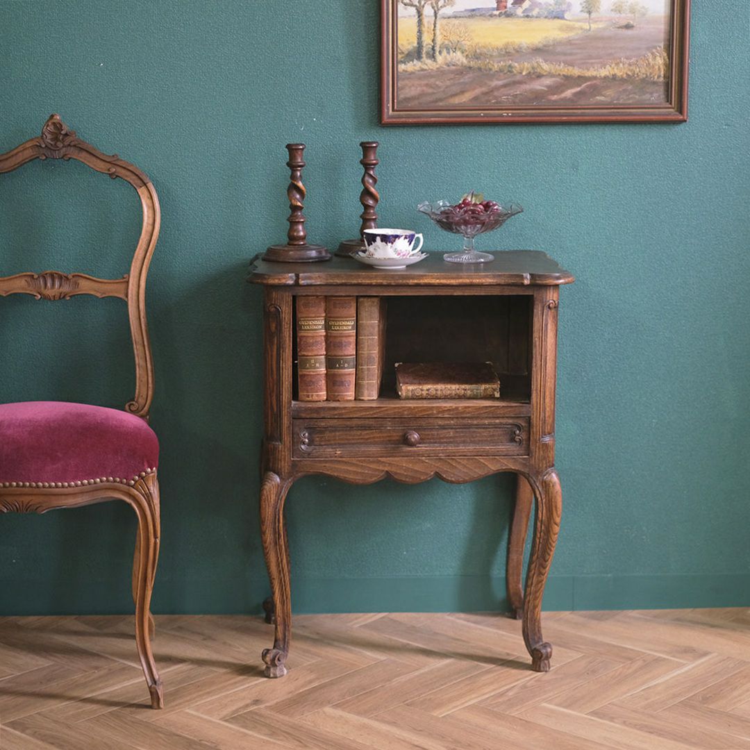 アンティーク ナイトテーブル フランス ベッドサイドテーブル