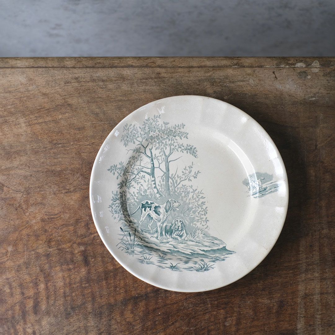 アンティーク皿 Longchamp veneur ロンシャン フランス アンティーク食器