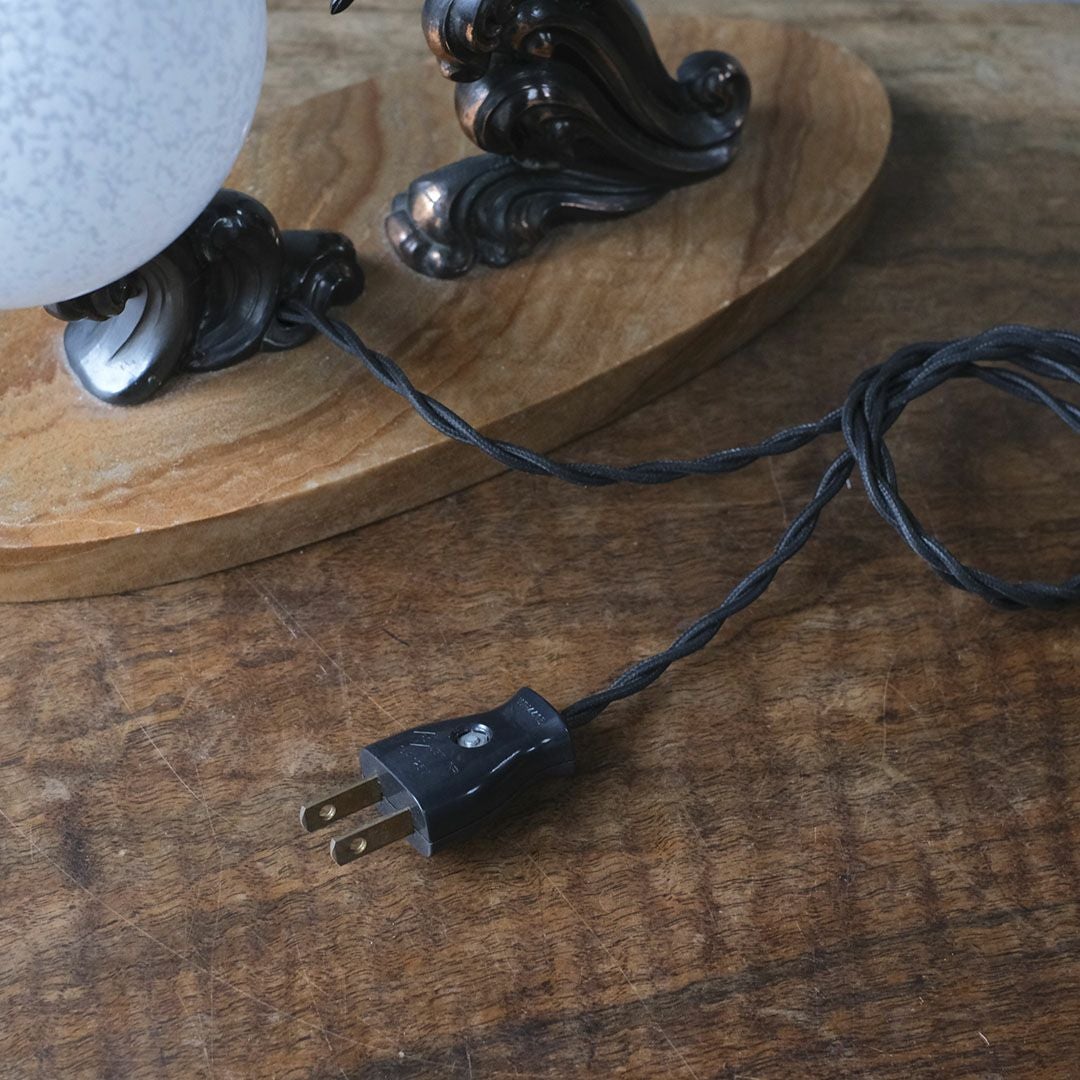 アンティーク 卓上ランプ ブロンズの鳥 フランス