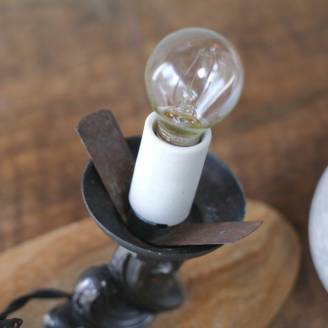 アンティーク 卓上ランプ ブロンズの鳥 フランス