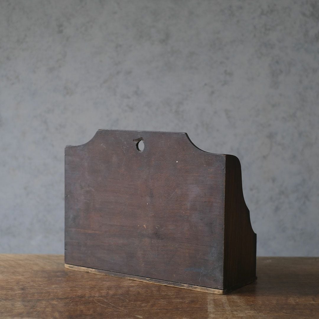 アンティーク 木製レターラック　書類や文房具の卓上収納ボックス7