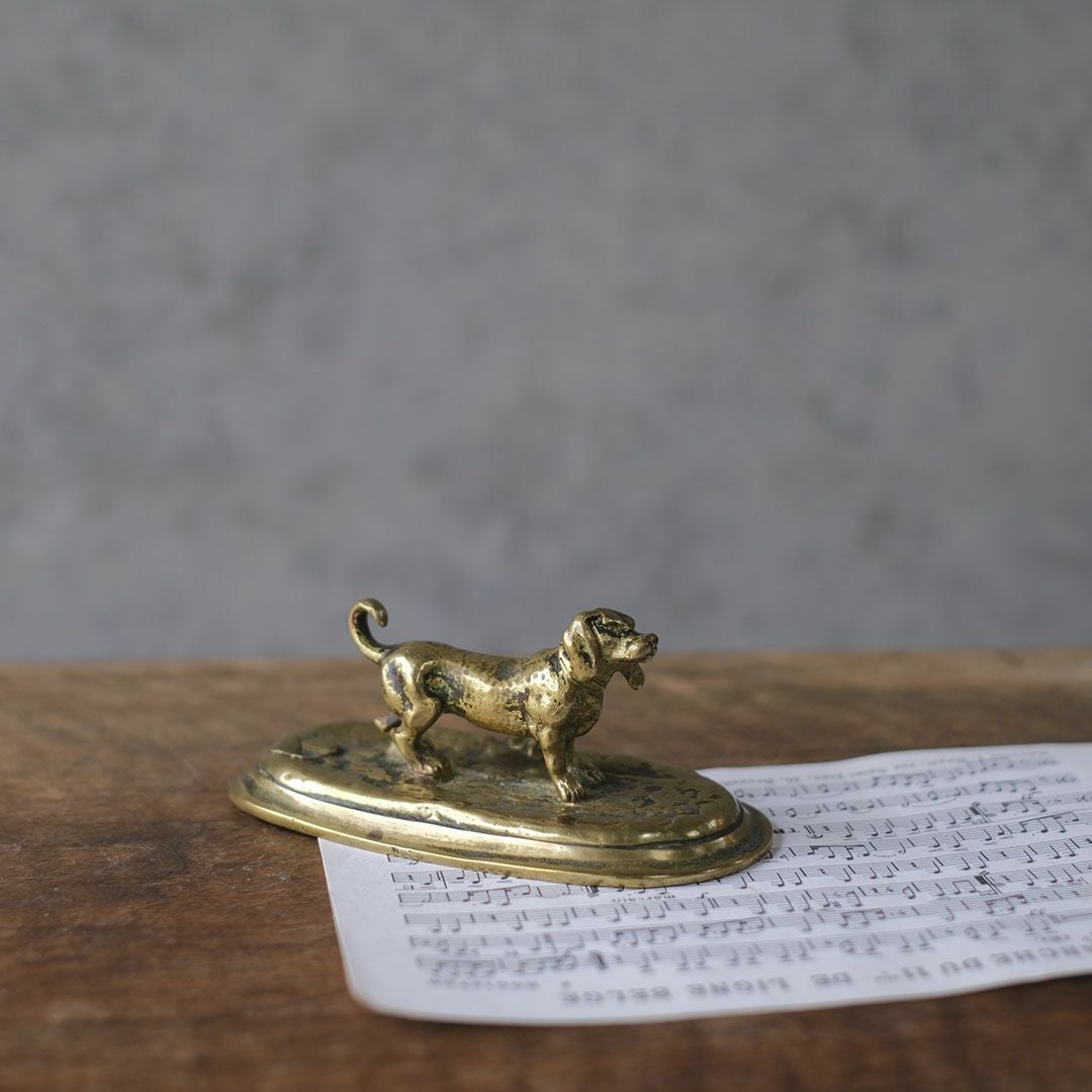 アンティーク犬の置物 フランス 真鍮1