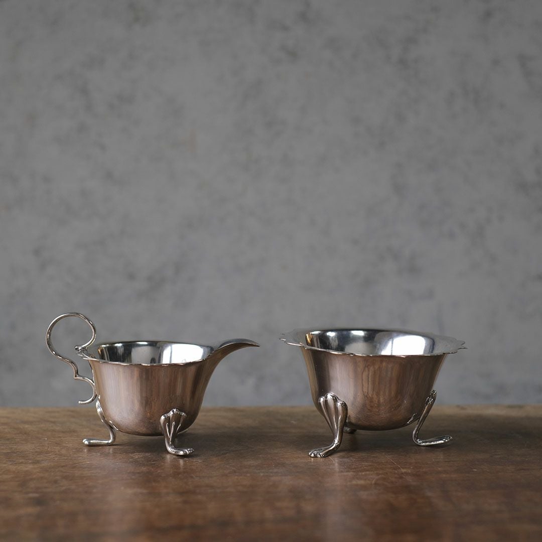 アンティークミルクポット ミルクジャグ シュガーポット イギリス シルバープレート2