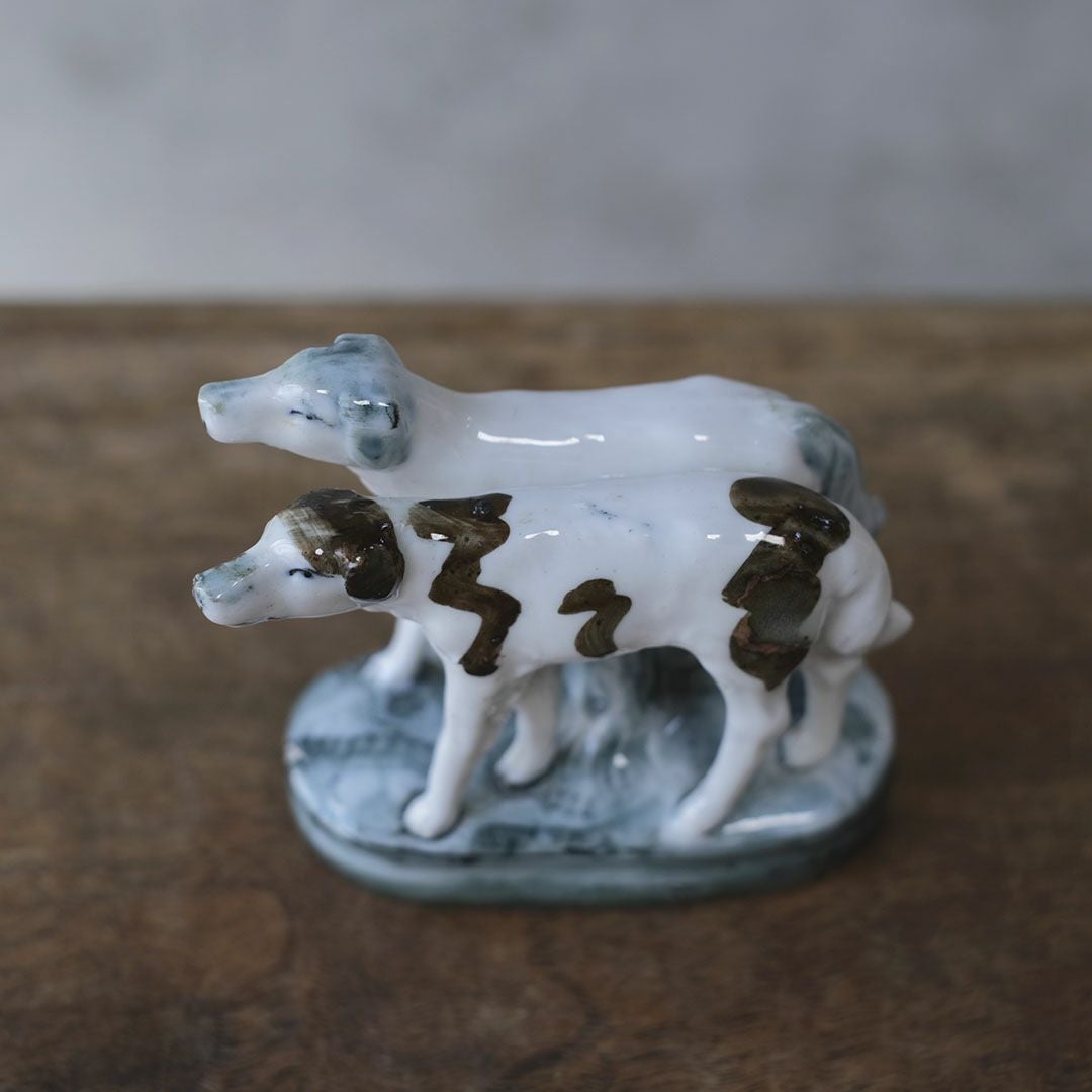 アンティークフィギュリン 2匹の犬 イギリス 陶器の置物8