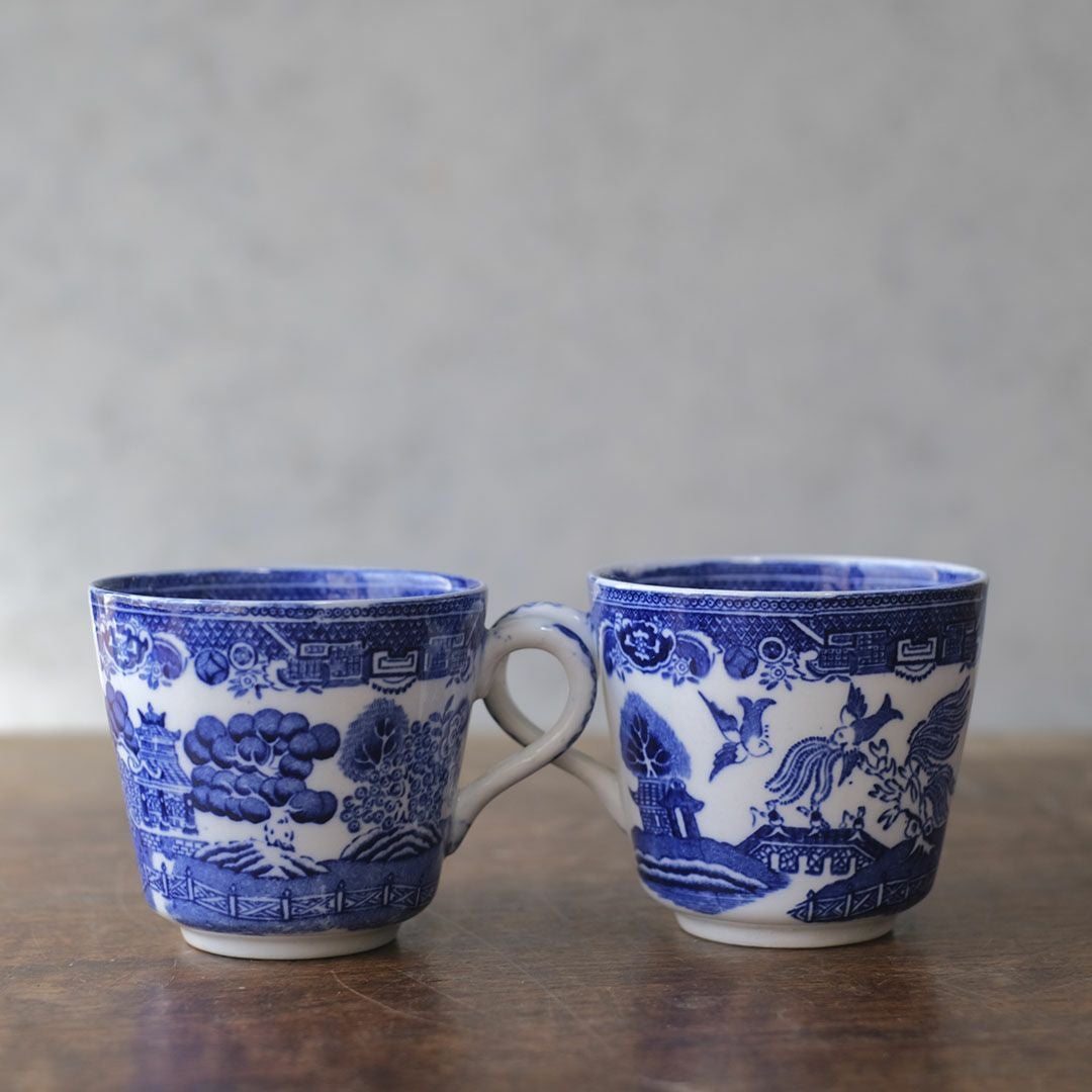 アンティーク ティーカップ&ソーサー Adderleys ブルーウィロー イギリス/アンティーク食器