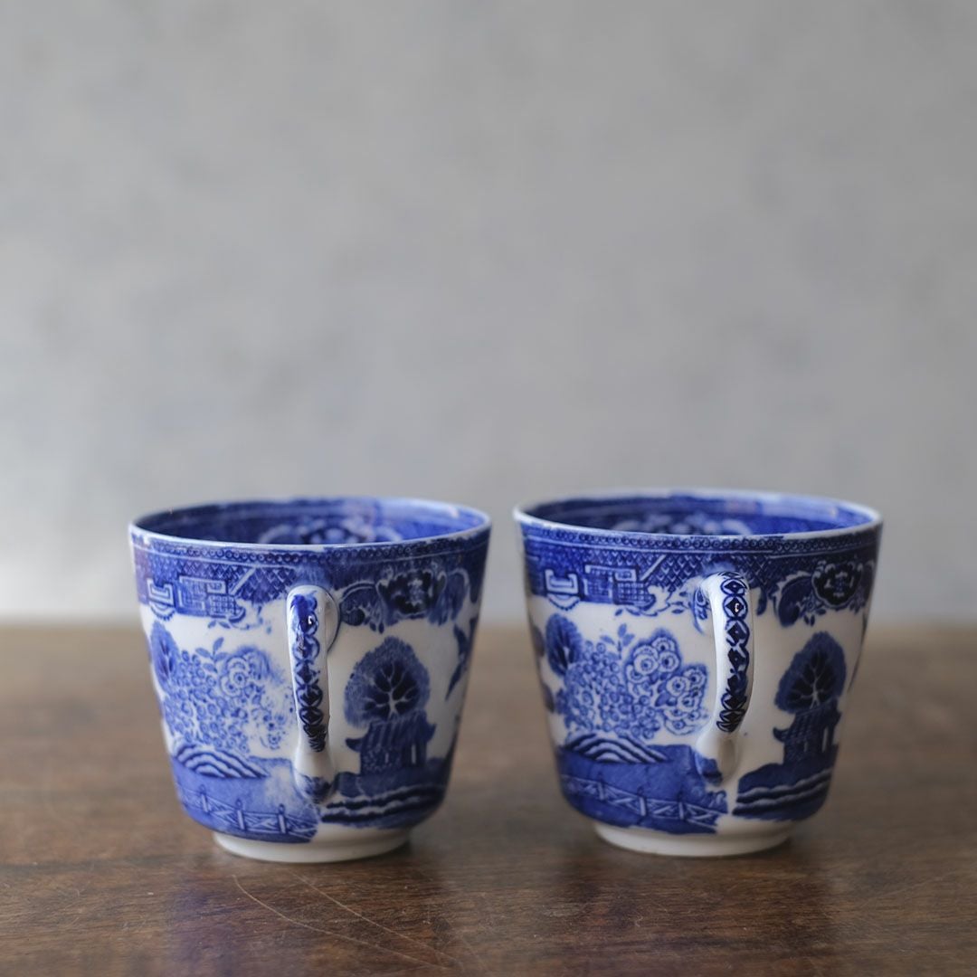 アンティーク ティーカップ&ソーサー Adderleys ブルーウィロー イギリス/アンティーク食器