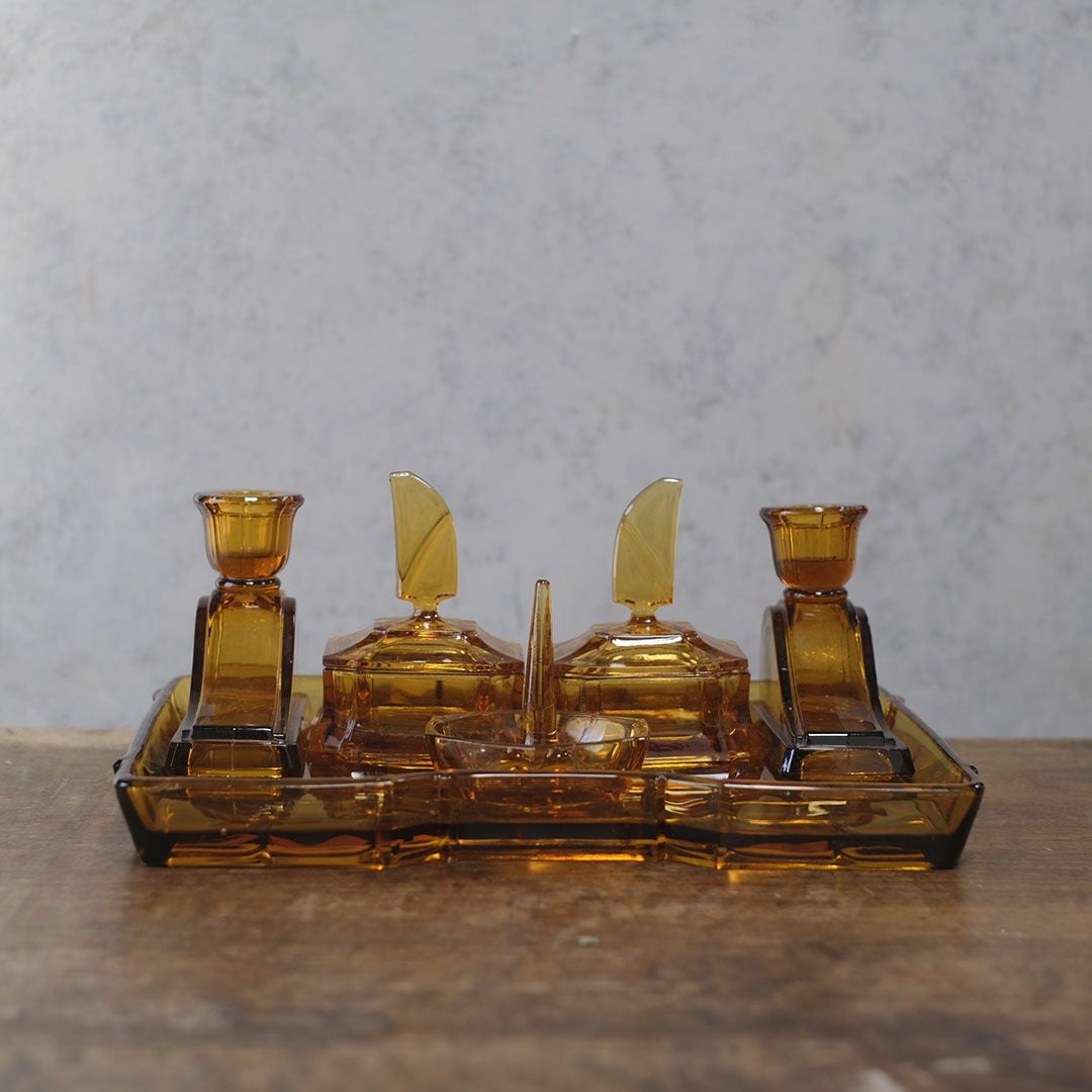 アンティーク トリンケットセット アールデコ ドレッシングテーブルセット チェコスロバキア