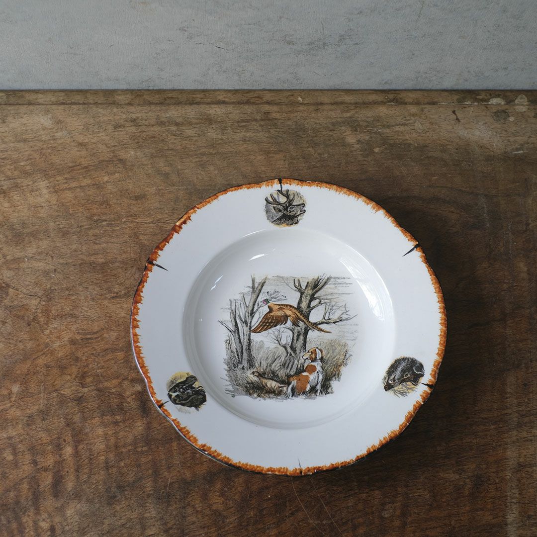 アンティーク スープ皿 フランス LINCOLOR G.BRACHET アンティーク食器 絵皿