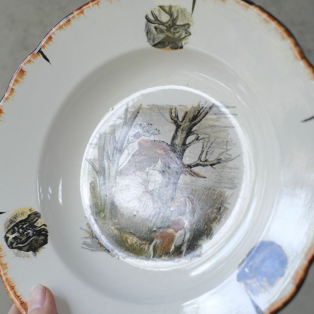 アンティーク スープ皿 フランス LINCOLOR G.BRACHET アンティーク食器 絵皿9