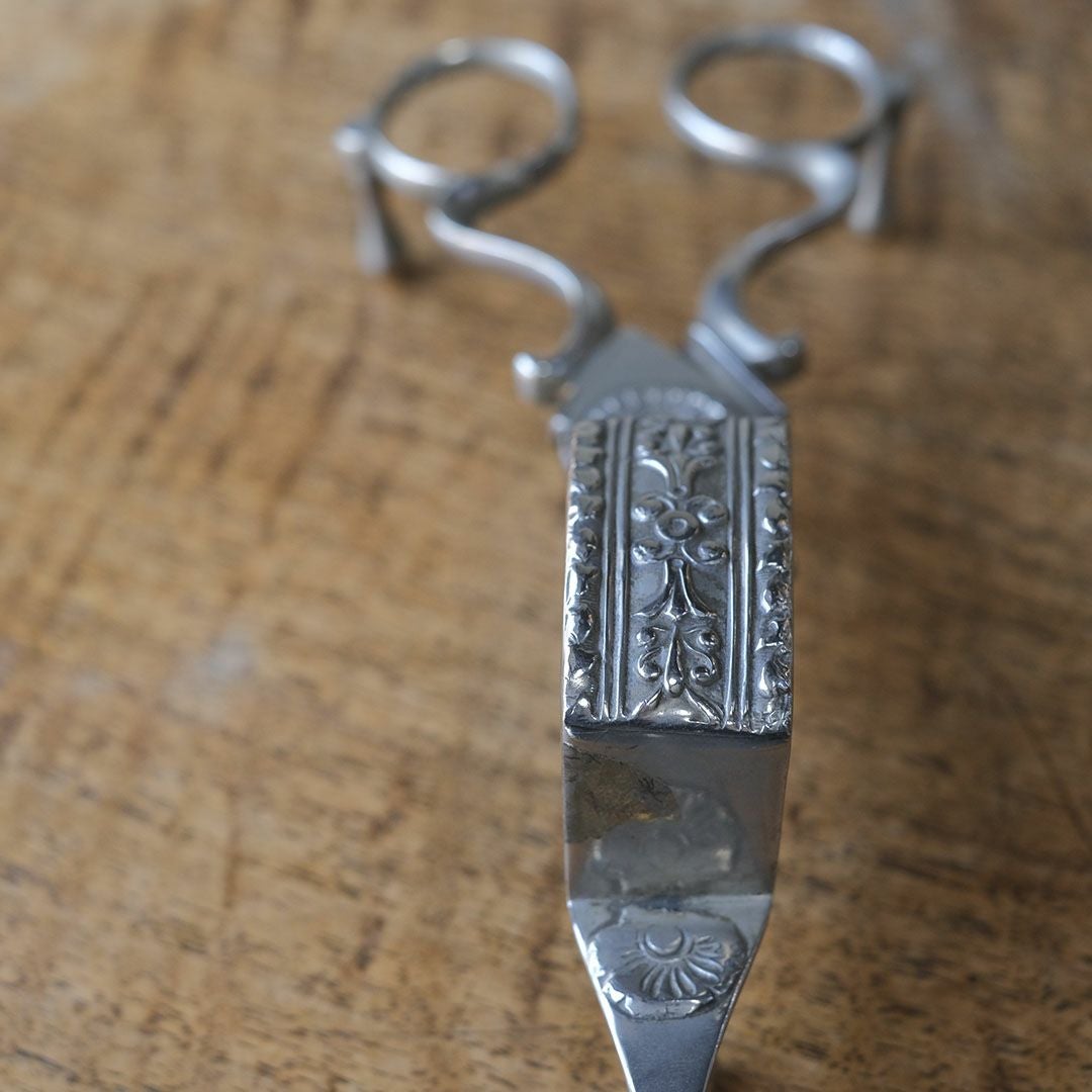 アンティーク キャンドルスナッファー シルバープレート製 火消し 芯切りハサミ6