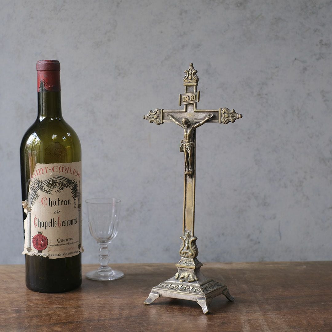 アンティーククロス 真鍮の十字架フランス crucifix(クルーシフィクス) 宗教小物6
