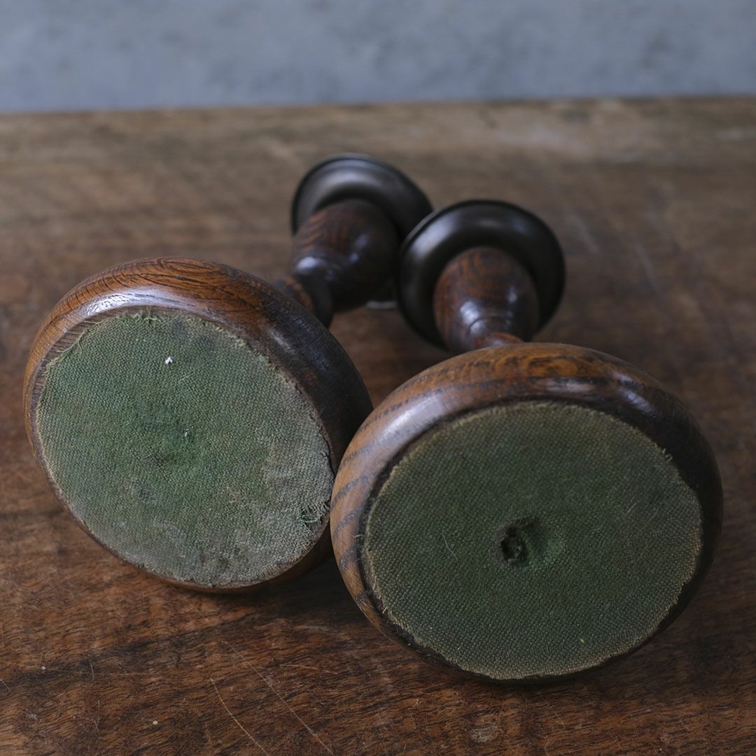 アンティークキャンドルスタンド 燭台ペア 木製 イギリス5