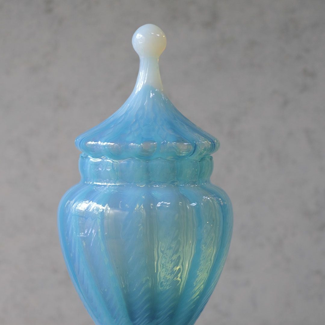 アンティークオパールセントポット イギリス オブジェ5