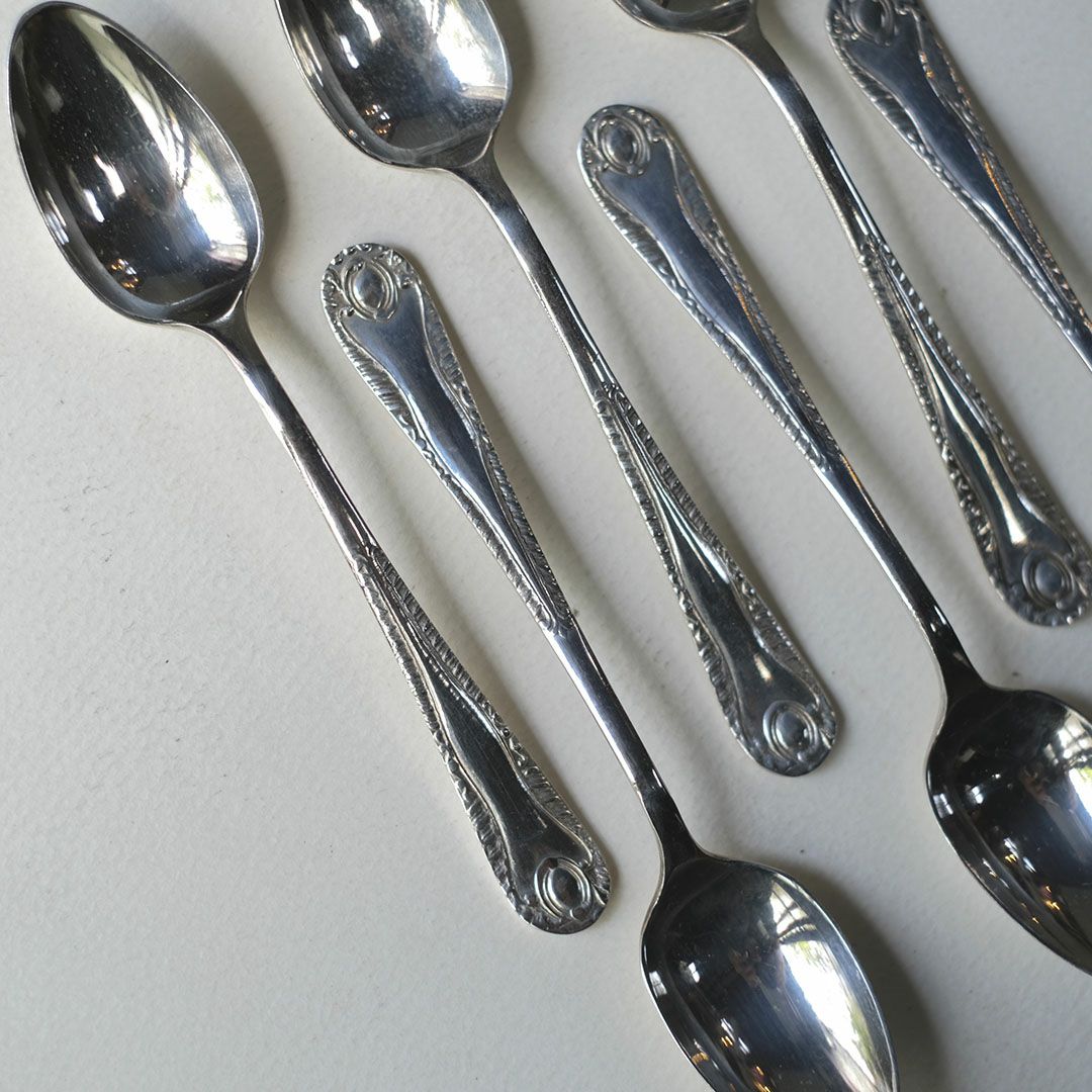 アンティーク ティースプーンセット 専用ボックス イギリス 銀メッキ シルバープレート8