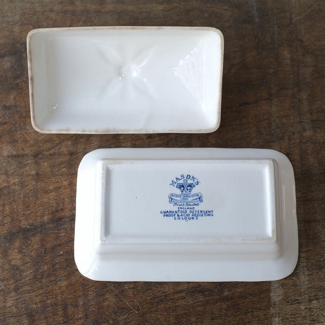 アンティークバターディッシュ MASON メイソン イギリス 陶器 シノワズリ6